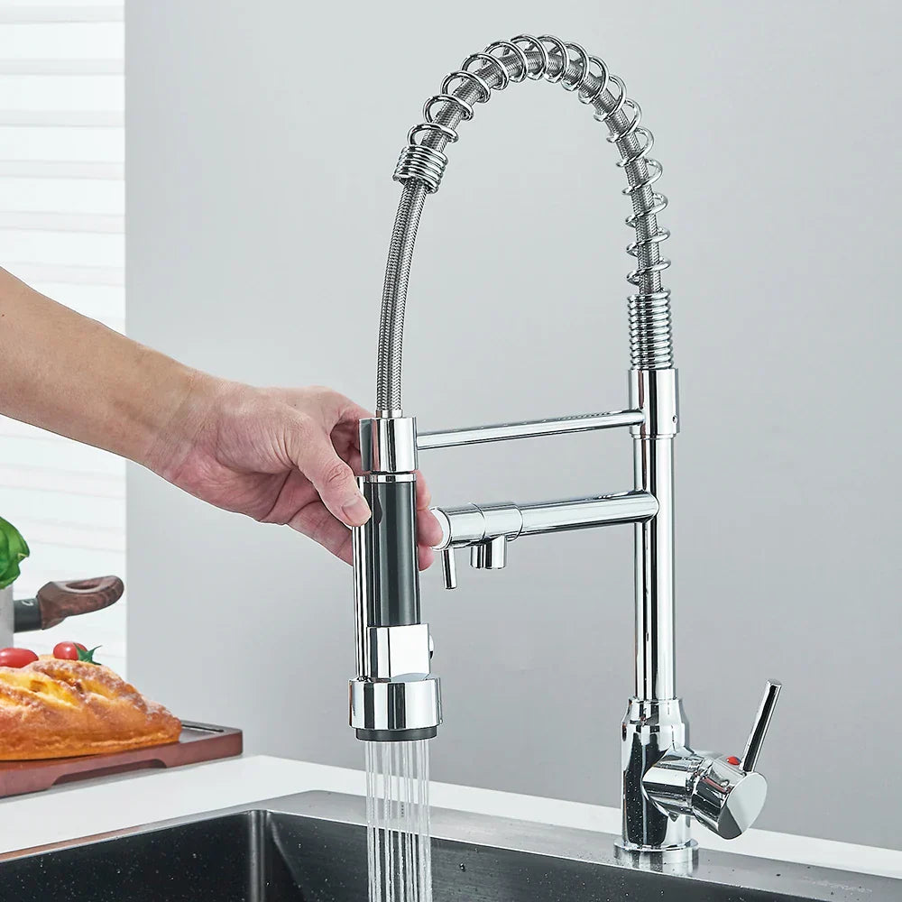 Faucet with Double Outlet – High-Quality Faucet for Flexible Washing, Swiveling, Ideal for Modern Kitchens, Easy to Clean and Simple Installation