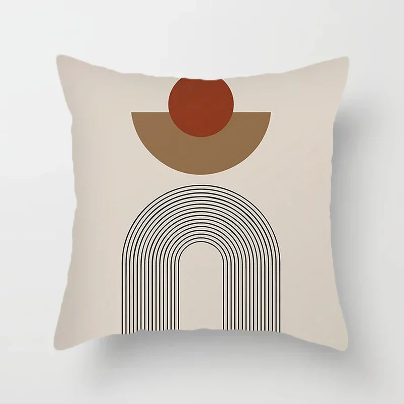 Decorative Pillow Cover with Abstract Line Art Pattern for Living Room and Bedroom – Modern Design