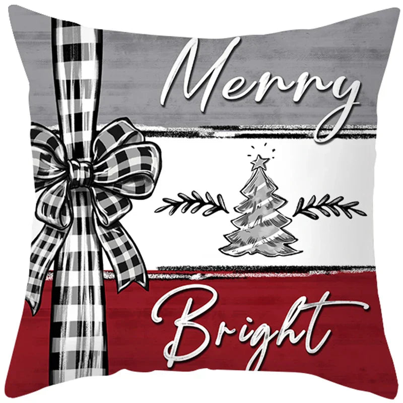 Christmas Cushion Covers Set – Elegant Christmas Decoration for Sofa and Living Room, Festive Cushion Covers 45x45 cm, High-Quality Cotton