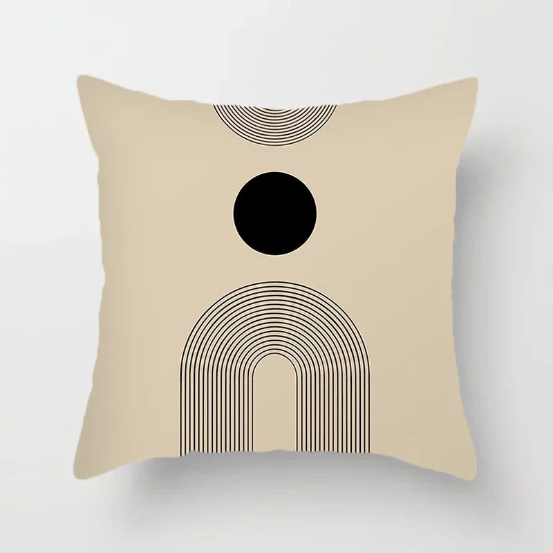 Decorative Pillow Cover with Abstract Line Art Pattern for Living Room and Bedroom – Modern Design