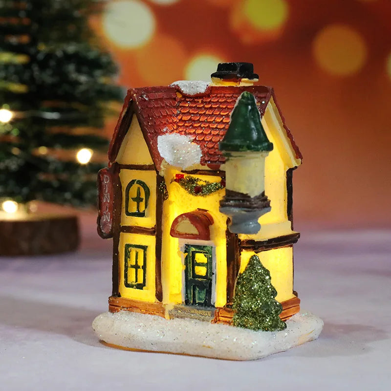 LED Christmas Decoration with Battery – Illuminated Decorative House for a Festive Atmosphere