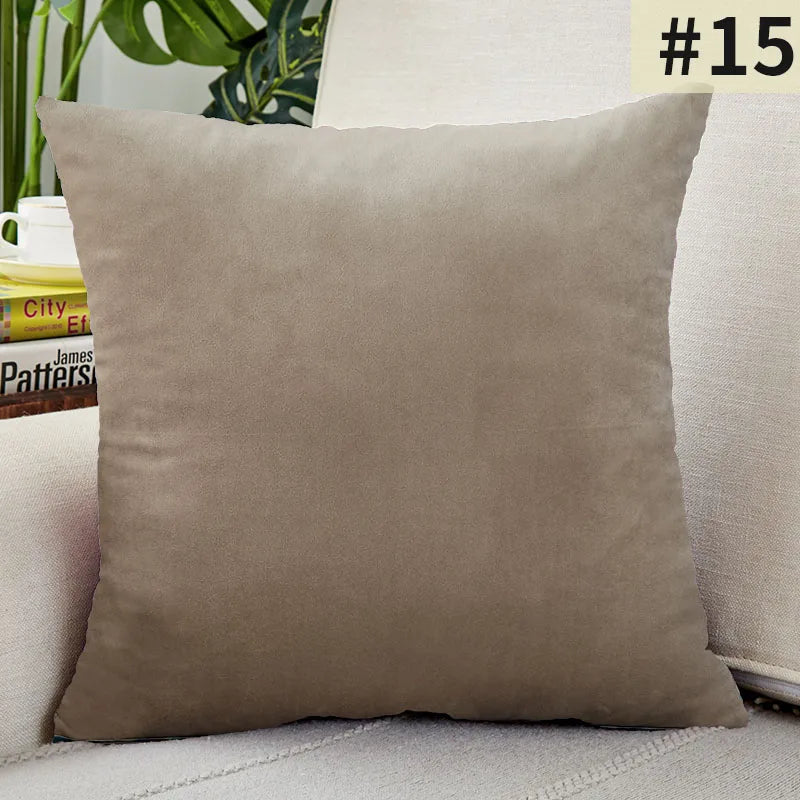 Simple Velvet Cushion Cover – Stylish Pillowcase for Living and Bedroom Decoration