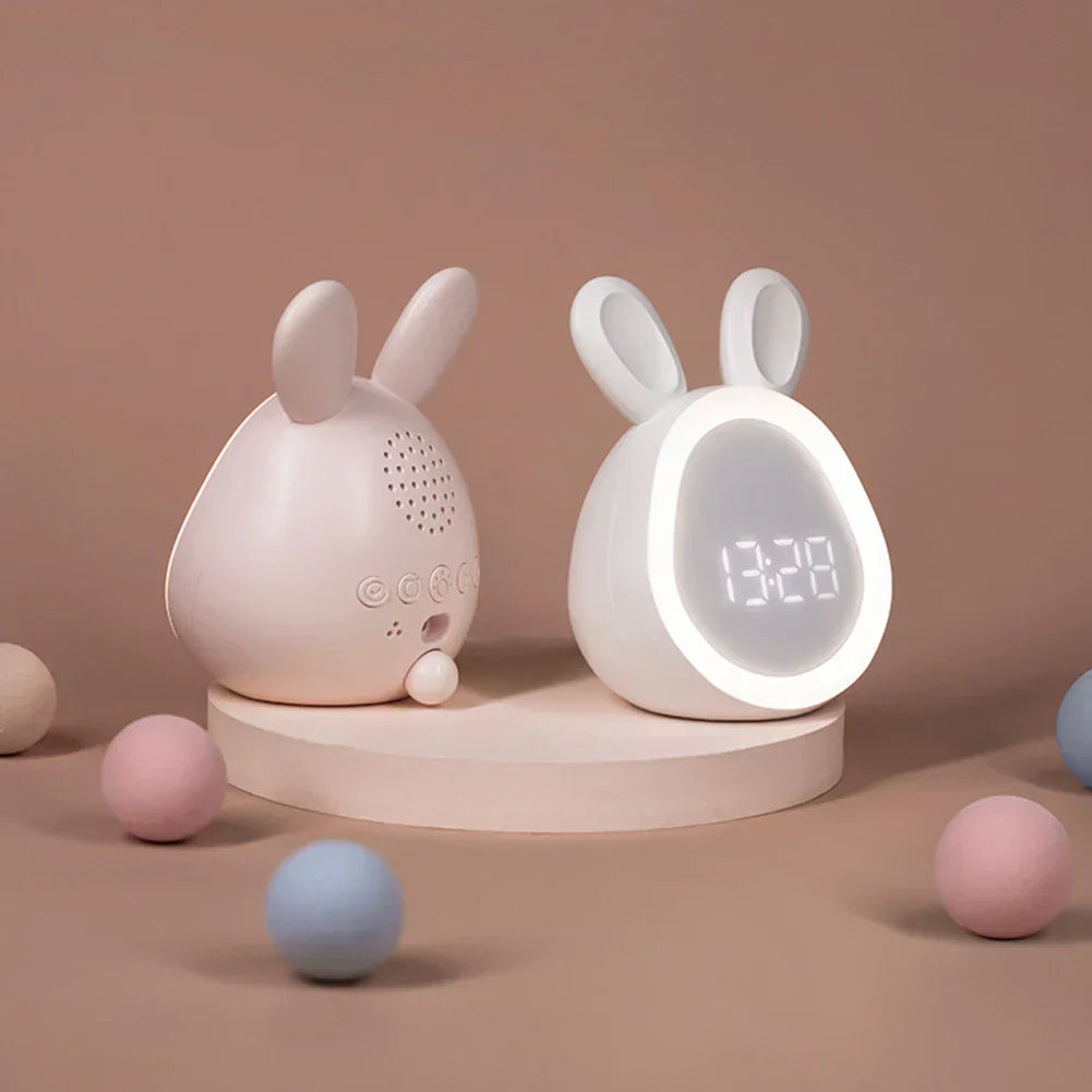 Cute Children's Alarm Clock with LED Display, Night Light, and Alarm – Bunny Shape for Boys and Girls, Ideal for Children's Room and Gentle Waking