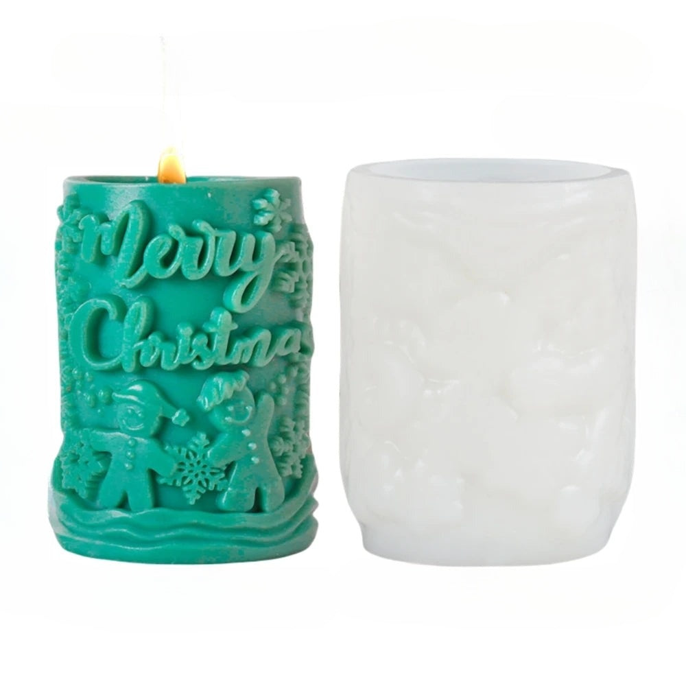 Cylindrical Silicone Mold for Candles – Elegant Christmas Decoration in Christmas Tree Shape