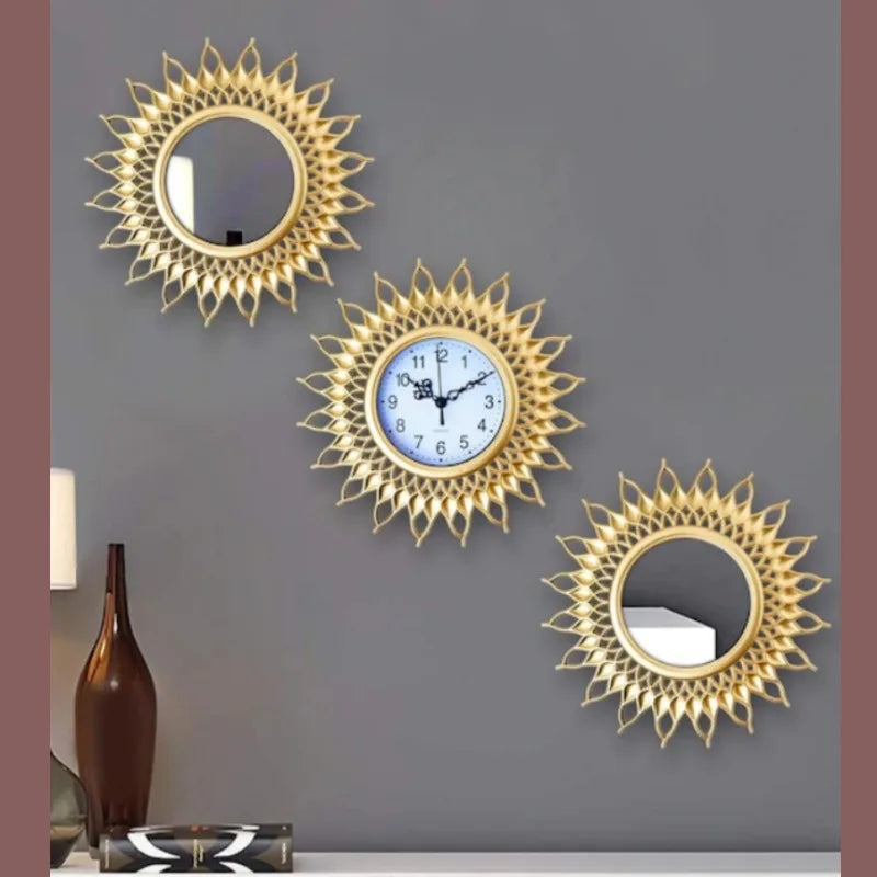 Elegant Vintage Wall Clock – Stylish Decorative Clock in Gold for Living Room