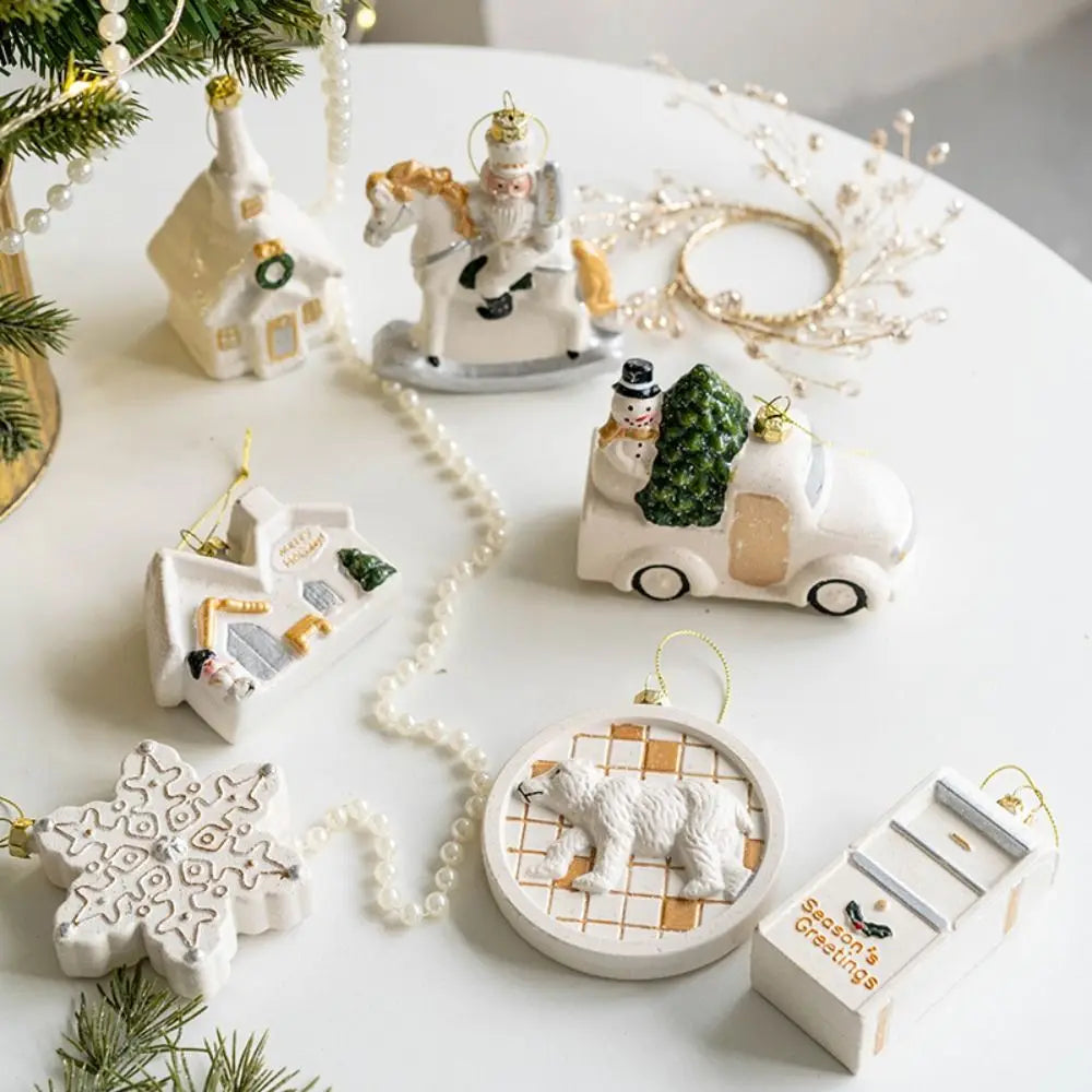 Snowman House Christmas Ornament – Nostalgic Christmas Tree Decoration in Vintage Style, Ideal as Festive Tree Decoration for the Christmas Season