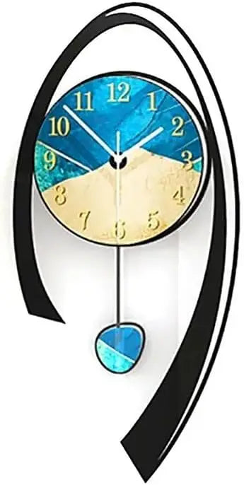 Modern 3D Wall Clock for Living Room – Elegant Decorative Clock with Gold Accents