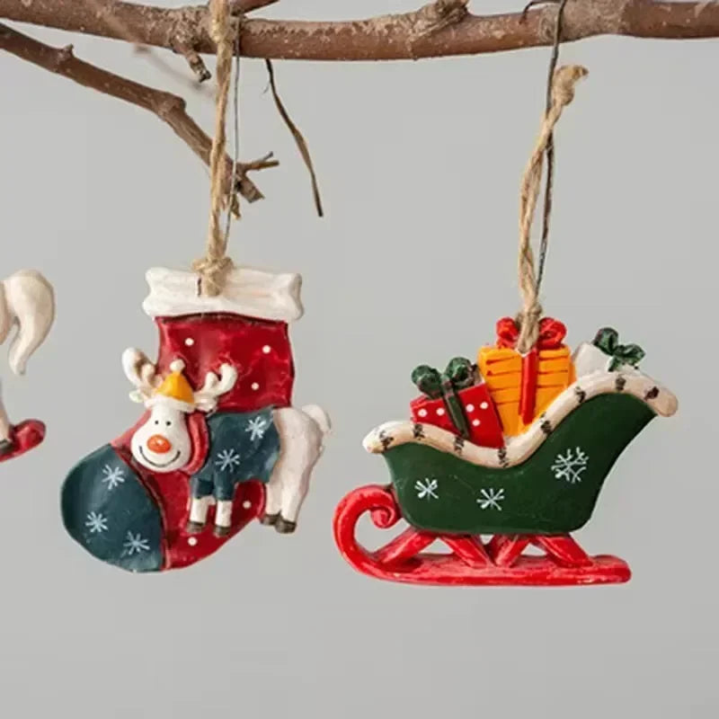 Classic Christmas Decor – Hanging Christmas Stockings with Reindeer Motif