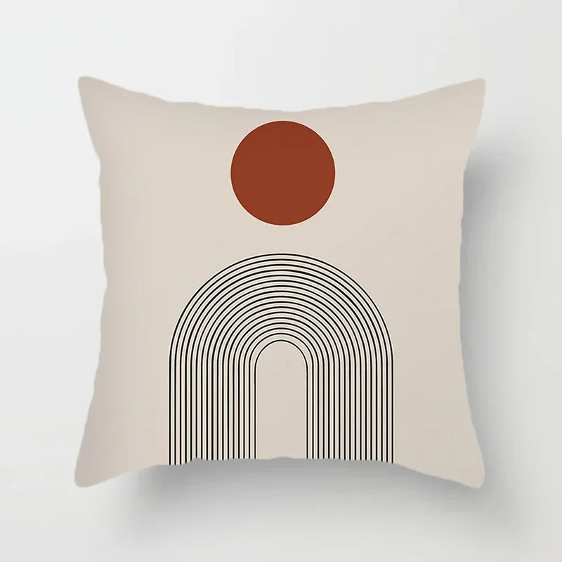 Decorative Pillow Cover with Abstract Line Art Pattern for Living Room and Bedroom – Modern Design