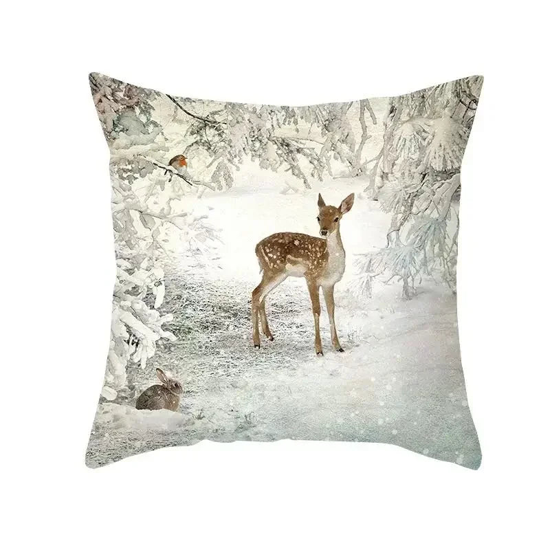 Christmas Cushion Covers Set – Elegant Christmas Decoration for Sofa and Living Room, Festive Cushion Covers 45x45 cm, High-Quality Cotton