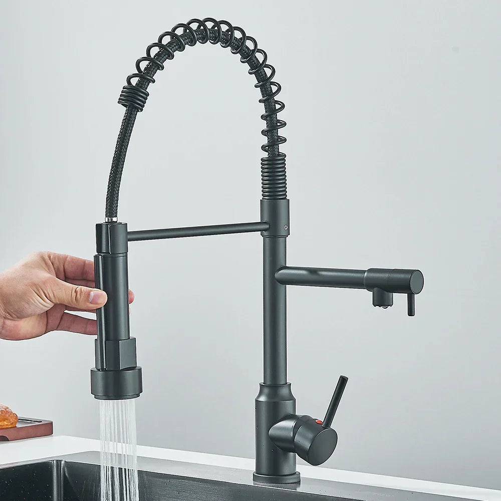 Faucet with Double Outlet – High-Quality Faucet for Flexible Washing, Swiveling, Ideal for Modern Kitchens, Easy to Clean and Simple Installation