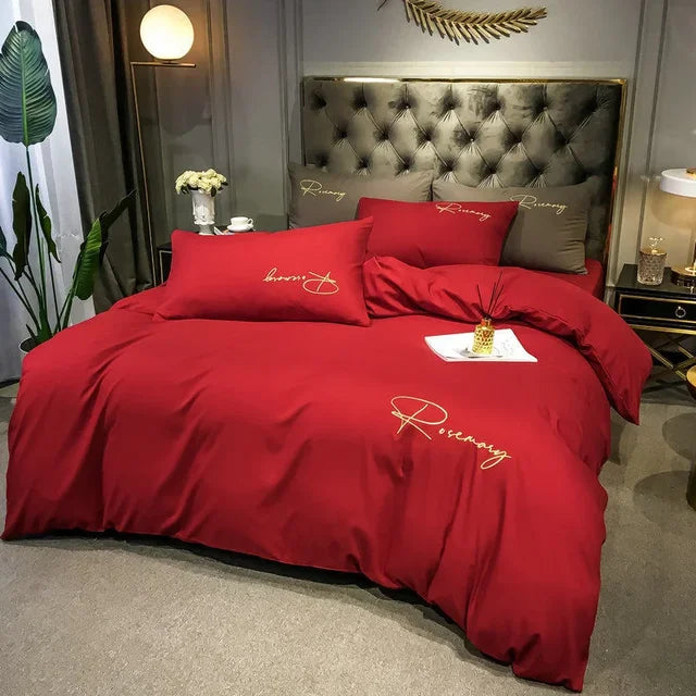 Luxury Duvet Cover with Elegant Embroidery – Soft, Breathable, and High Quality