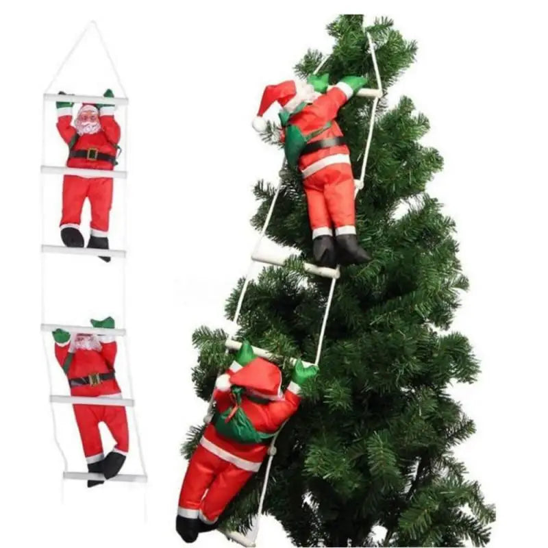 Climbing Santa Decoration Figure for Hanging – Festive Window Decoration for Christmas, Hanging Christmas Decor for Living Room and Windows