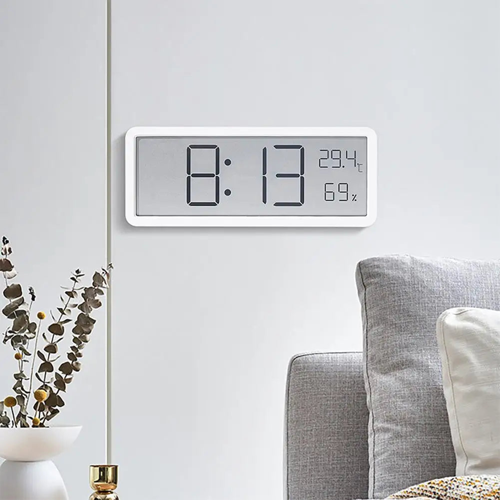 Large Digital Wall Clock with Temperature and Humidity Display – Perfect for Living Room, Bedroom, and Office