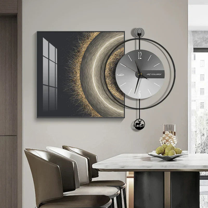 Modern Creative Wall Clock with Pendulum – Stylish Design Wall Clock for Living Room and Office