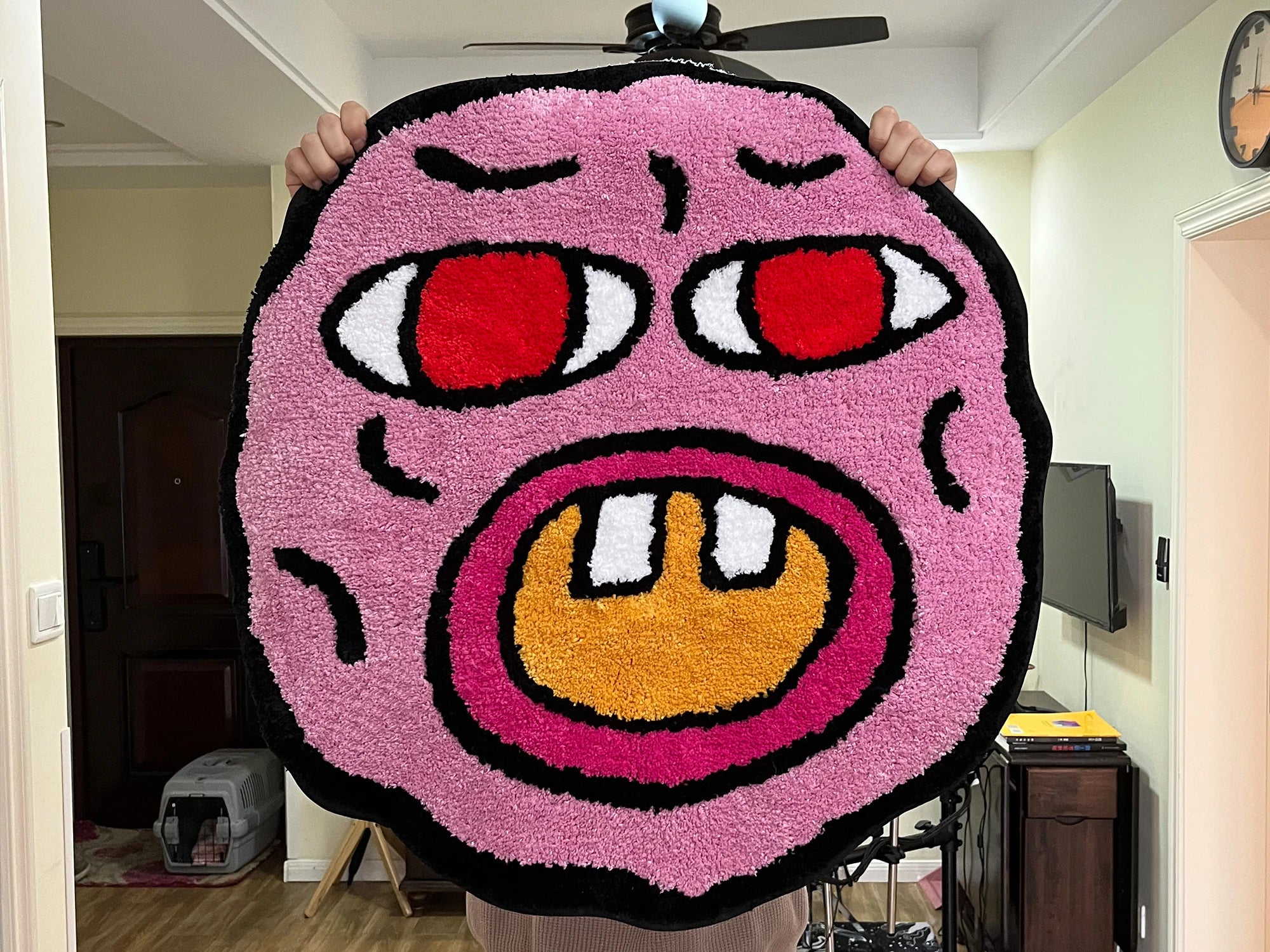 Charming Pink Cartoon Inspired Rug