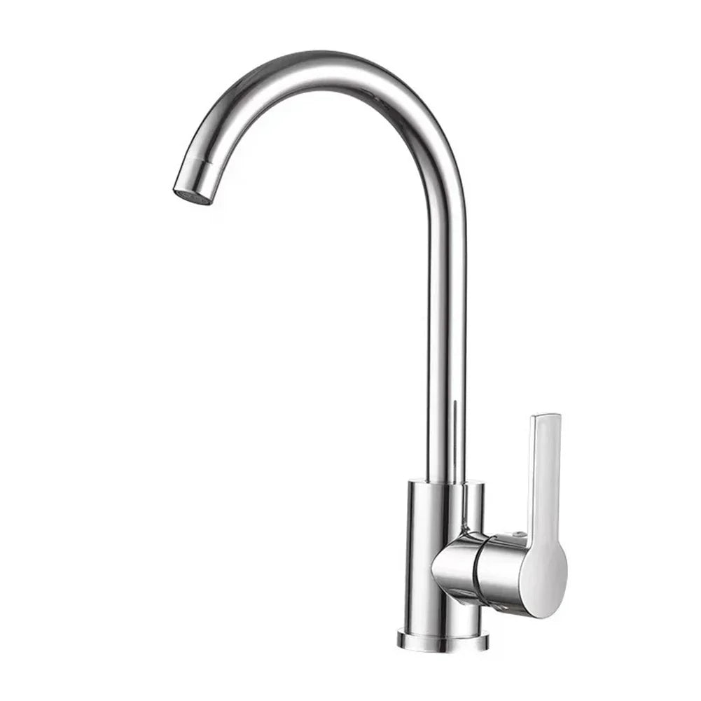 Chrome Faucet with Single Lever Mixer – High-Quality Faucet for Sinks, Easy to Clean, Durable, and Simple Installation for Modern Kitchens