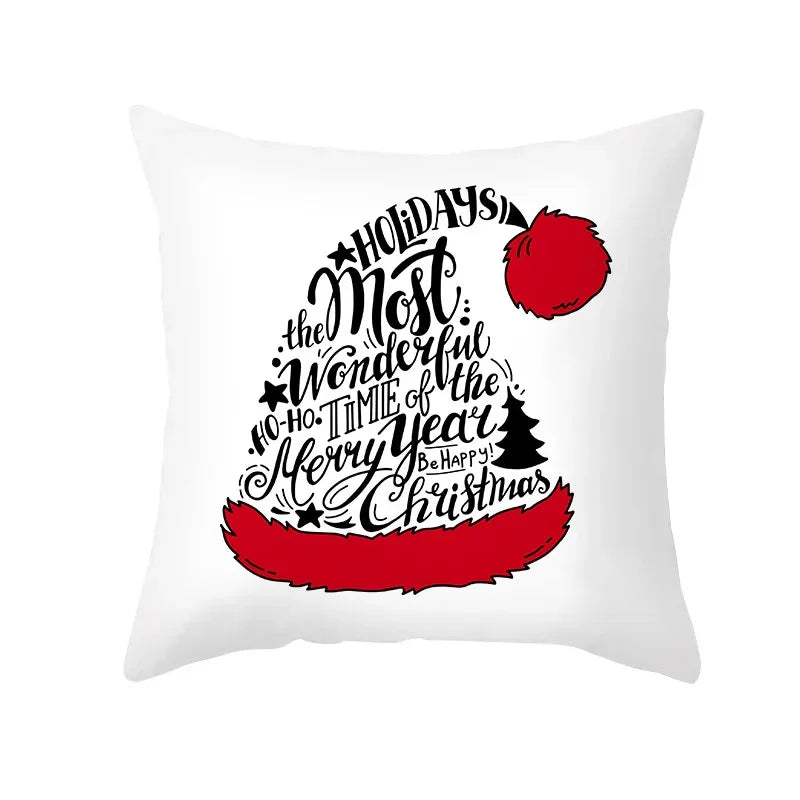 Christmas Cushion Covers Set – Elegant Christmas Decoration for Sofa and Living Room, Festive Cushion Covers 45x45 cm, High-Quality Cotton