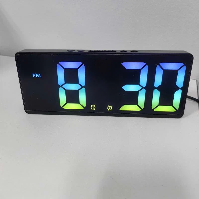 Digital LED Alarm Clock with Voice Recognition, Silent Night Mode, and Large Digital Display – Perfect for Bedroom and Office