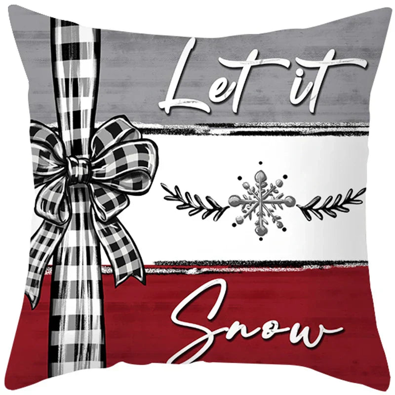 Christmas Cushion Covers Set – Elegant Christmas Decoration for Sofa and Living Room, Festive Cushion Covers 45x45 cm, High-Quality Cotton