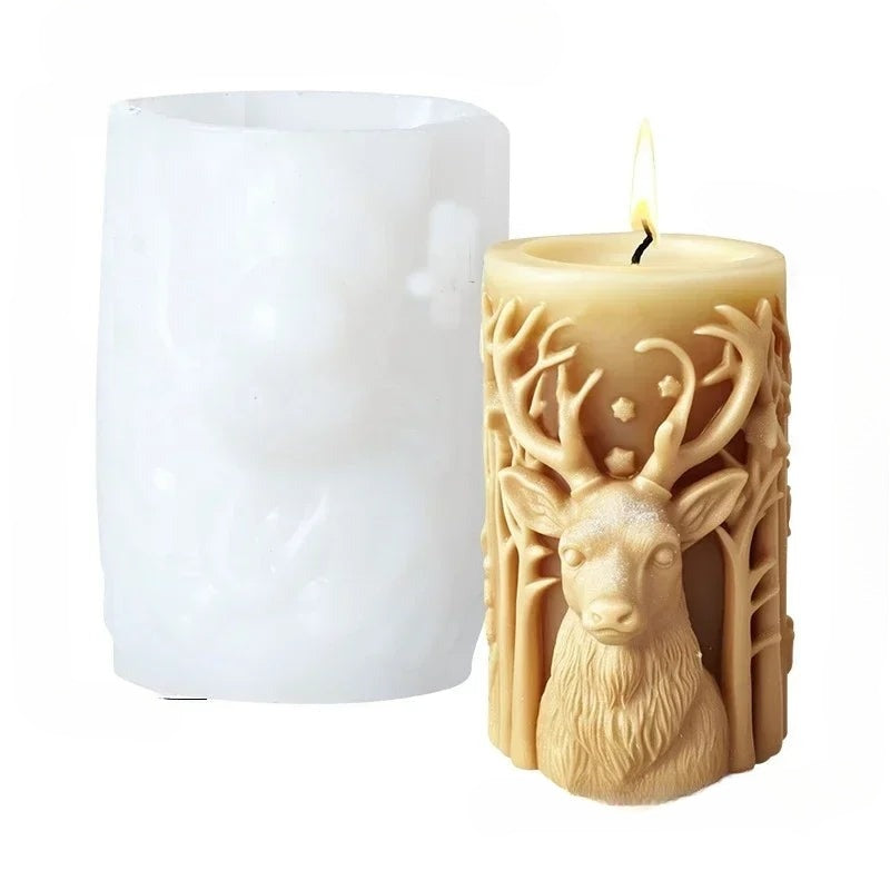 Cylindrical Silicone Mold for Candles – Elegant Christmas Decoration in Christmas Tree Shape