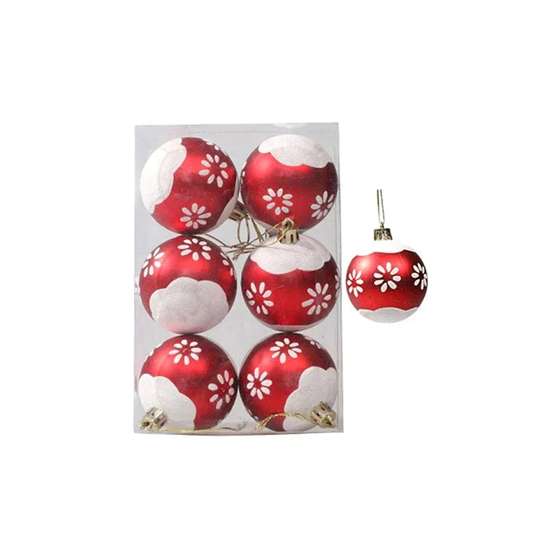 Elegant Snowflake Christmas Baubles Set – High-Quality Christmas Ornaments in Red, White, and Gold, Perfect for Festive Tree Decoration at Christmas