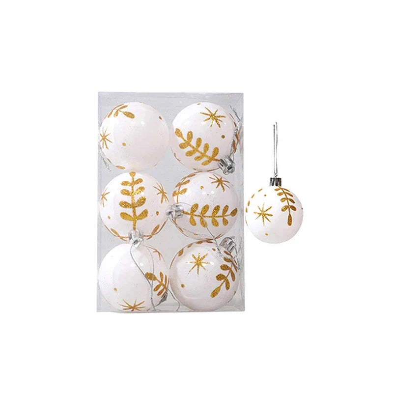 Elegant Snowflake Christmas Baubles Set – High-Quality Christmas Ornaments in Red, White, and Gold, Perfect for Festive Tree Decoration at Christmas