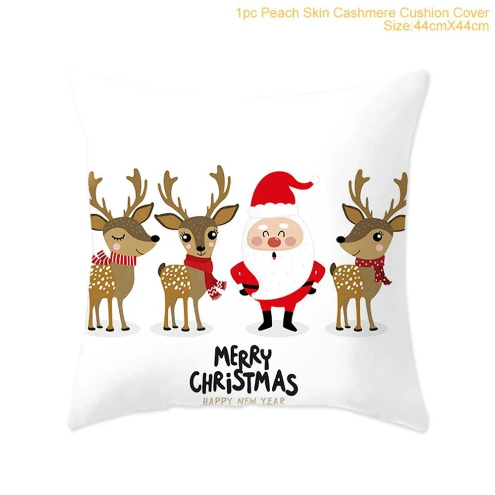 Christmas Cushion Covers Set – Elegant Christmas Decoration for Sofa and Living Room, Festive Cushion Covers 45x45 cm, High-Quality Cotton