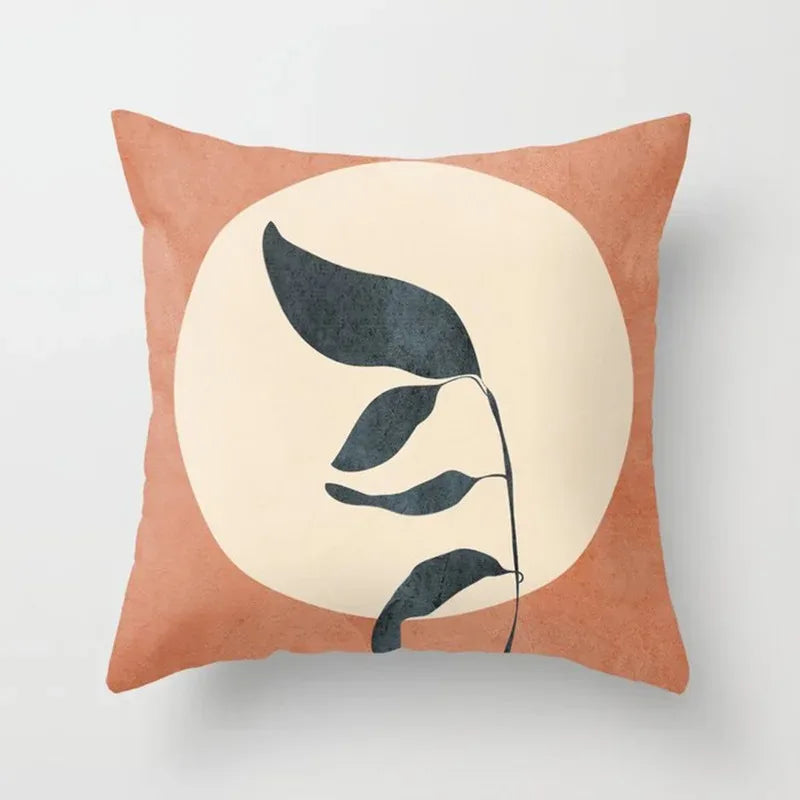 Cushion Cover with Plant Motif for Living Space – Modern Decorative Cushion Cover for Living Room Decoration