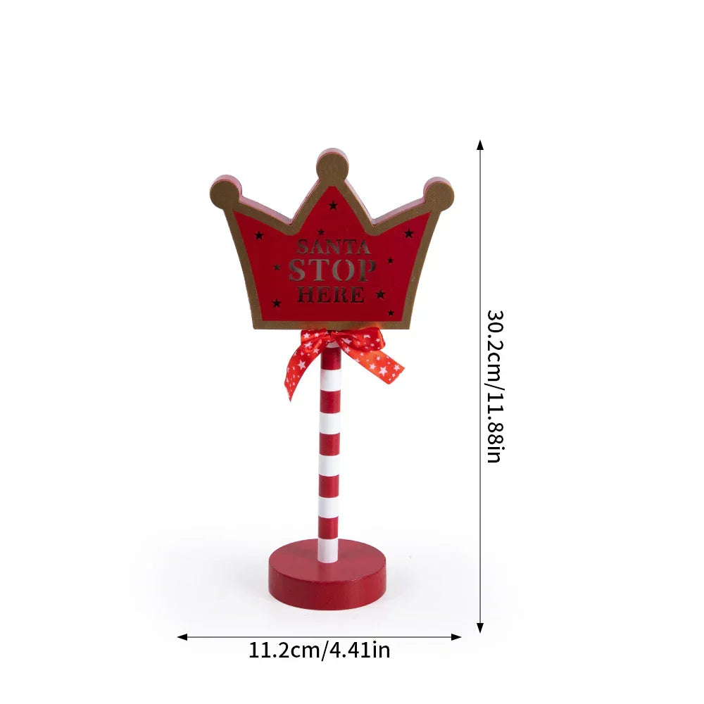 Retro LED Christmas Lamp in North Pole Design – Festive Table Lamp for Christmas Decoration