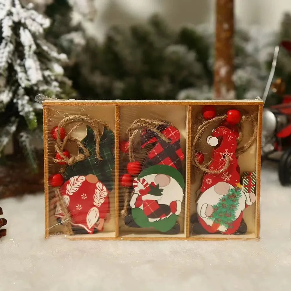 Christmas Wooden Ornaments – Festive Decor for Trees and Gift Wrapping