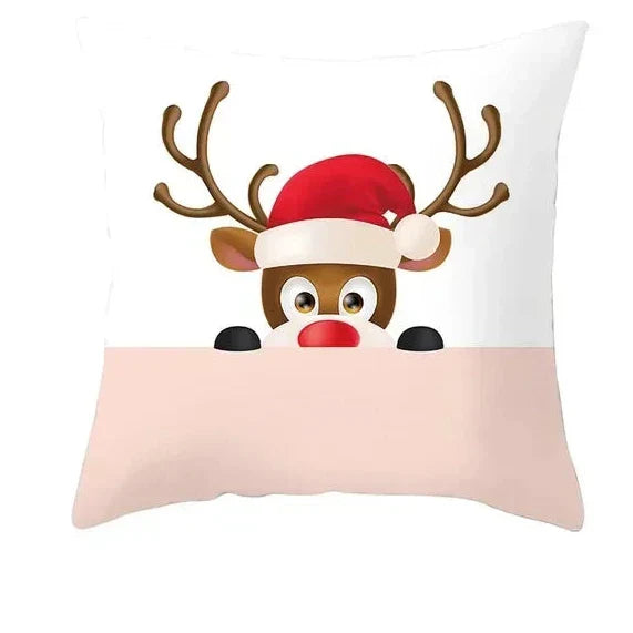 Christmas Cushion Covers Set – Elegant Christmas Decoration for Sofa and Living Room, Festive Cushion Covers 45x45 cm, High-Quality Cotton