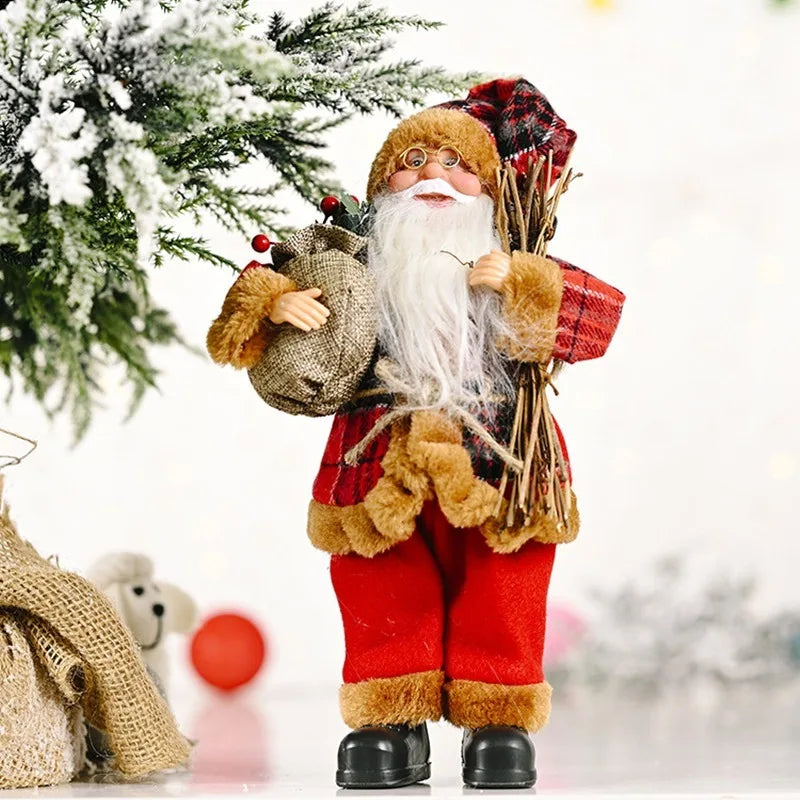 Santa Claus Plush Figure – Festive Decoration for Christmas and Winter Celebrations