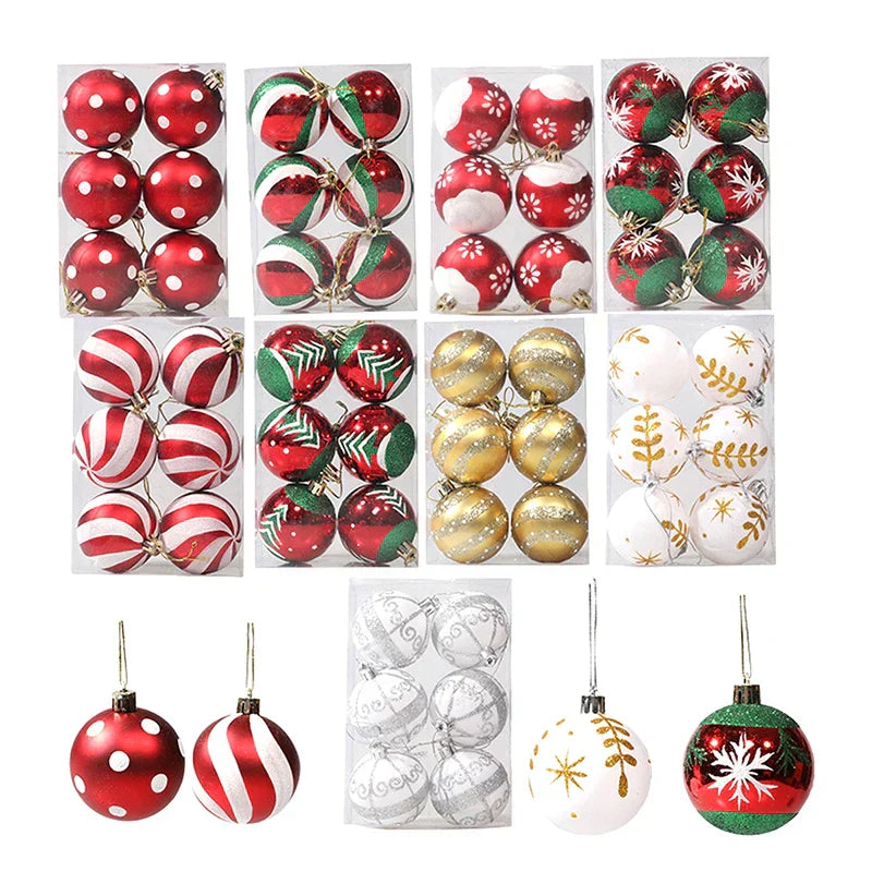 Elegant Snowflake Christmas Baubles Set – High-Quality Christmas Ornaments in Red, White, and Gold, Perfect for Festive Tree Decoration at Christmas