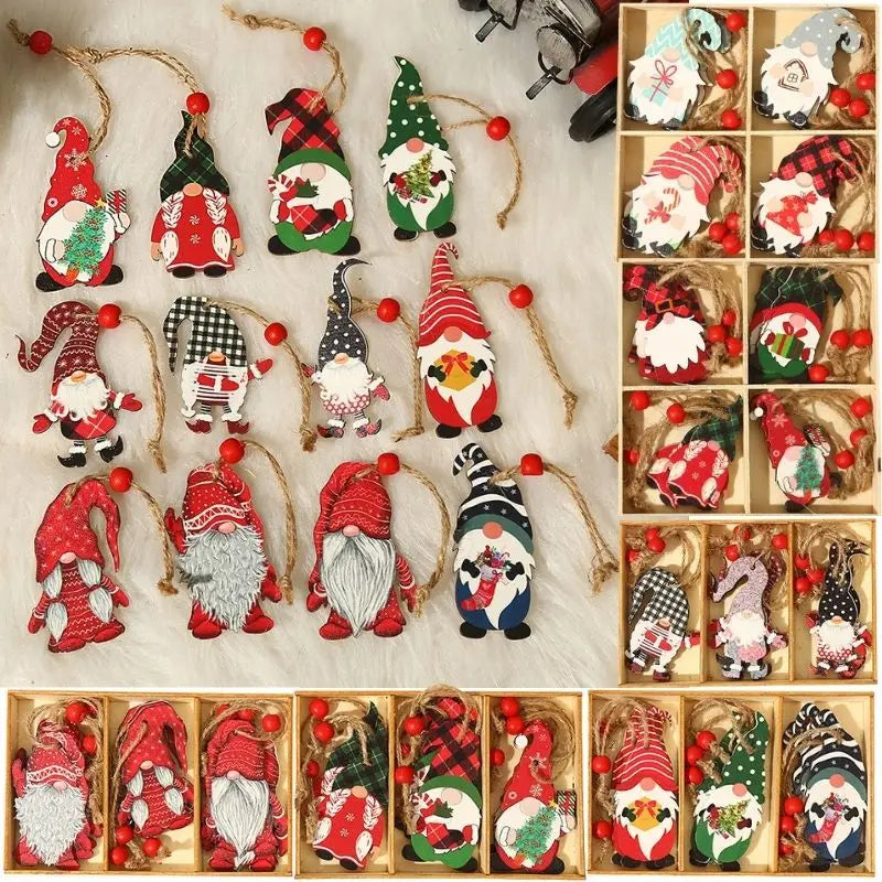 Christmas Wooden Ornaments – Festive Decor for Trees and Gift Wrapping