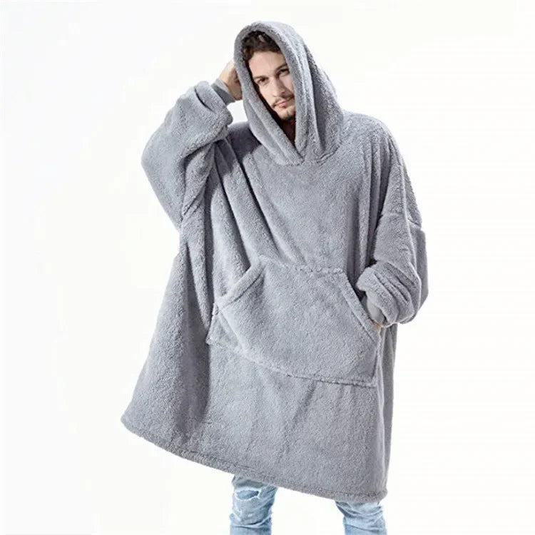 Cozy Blanket Sweater with Hood – Fleece Hoodie Blanket for Cozy Evenings