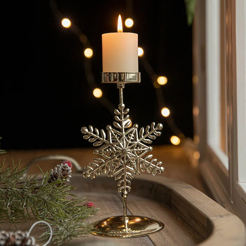 Christmas Candle Holders - Star and Christmas Tree Design for Festive Decoration