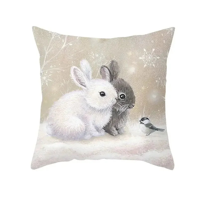 Christmas Cushion Covers Set – Elegant Christmas Decoration for Sofa and Living Room, Festive Cushion Covers 45x45 cm, High-Quality Cotton