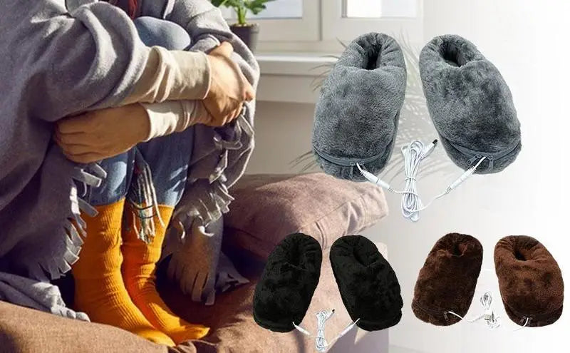 USB Heated Slippers – Warm Slippers for Men and Women, Ideal for Winter, Cozy Foot Warmers with Heating Function for Home