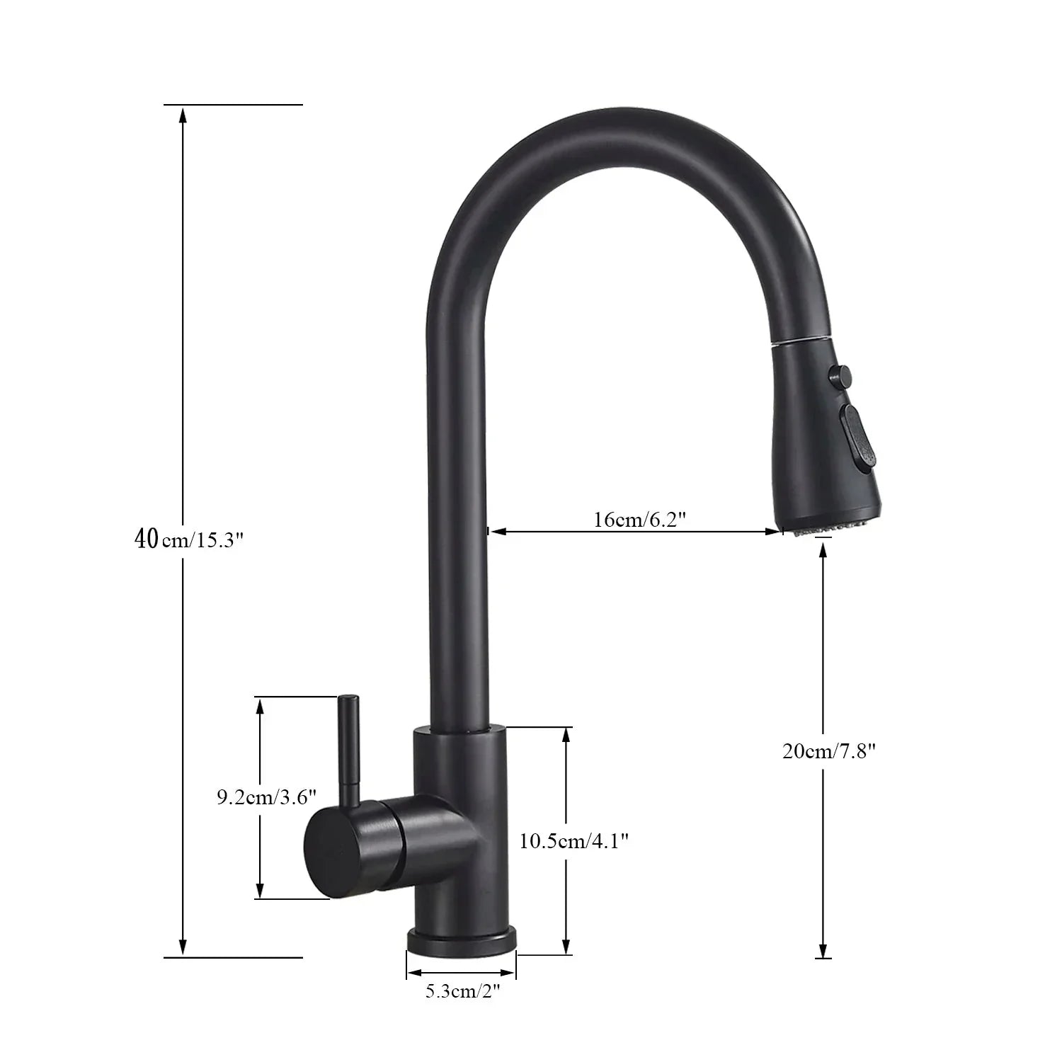 Pull-Out Faucet with Single Lever Mixer – Flexible Faucet with Spray Function, High-Quality Stainless Steel, Ideal for Modern Kitchens, Easy Installation