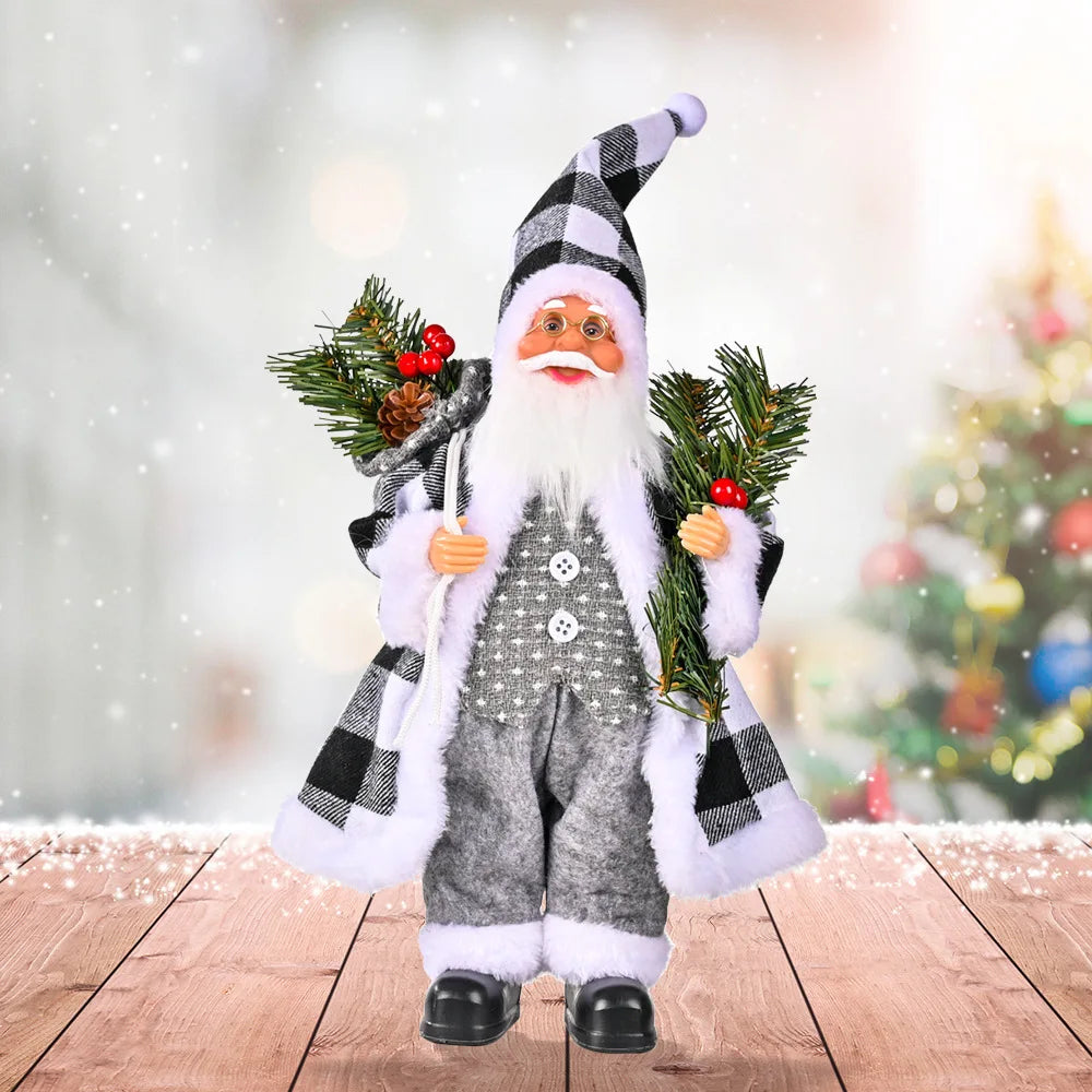 Santa Claus Plush Figure – Festive Decoration for Christmas and Winter Celebrations