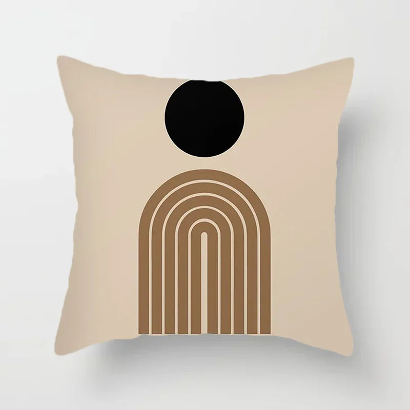 Decorative Pillow Cover with Abstract Line Art Pattern for Living Room and Bedroom – Modern Design