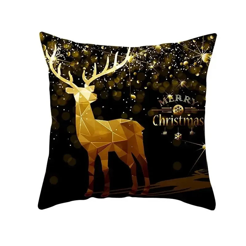 Christmas Cushion Covers Set – Elegant Christmas Decoration for Sofa and Living Room, Festive Cushion Covers 45x45 cm, High-Quality Cotton