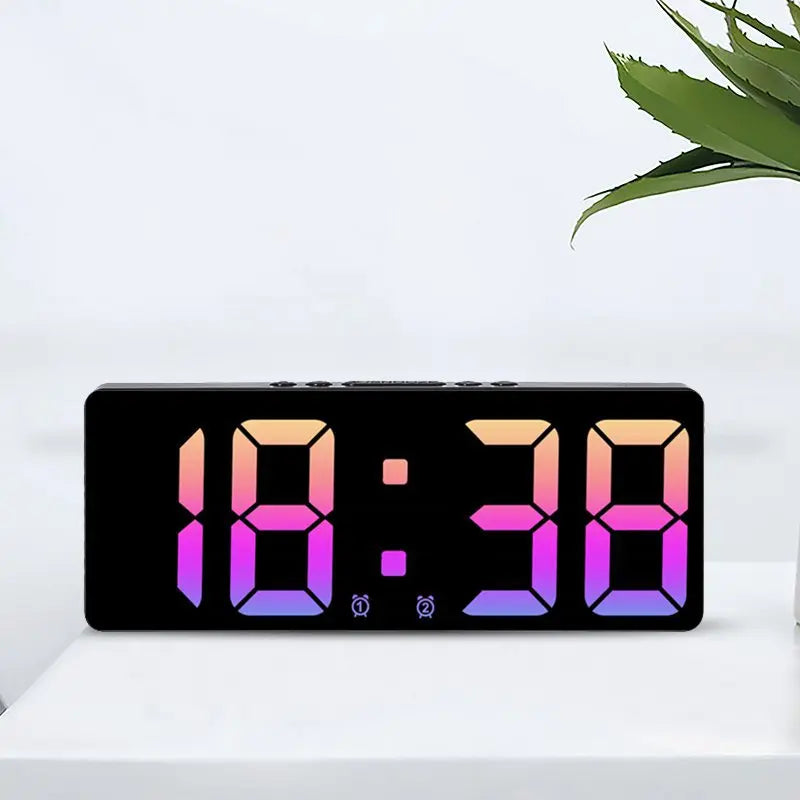 Digital LED Alarm Clock with Voice Recognition, Silent Night Mode, and Large Digital Display – Perfect for Bedroom and Office