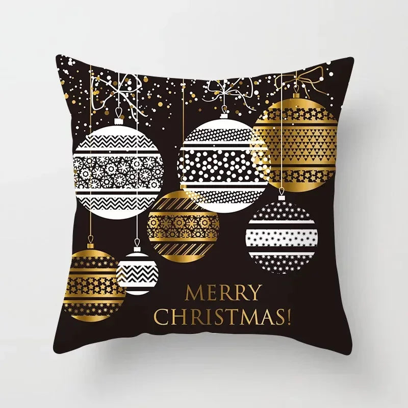 Christmas Cushion Covers Set – Elegant Christmas Decoration for Sofa and Living Room, Festive Cushion Covers 45x45 cm, High-Quality Cotton