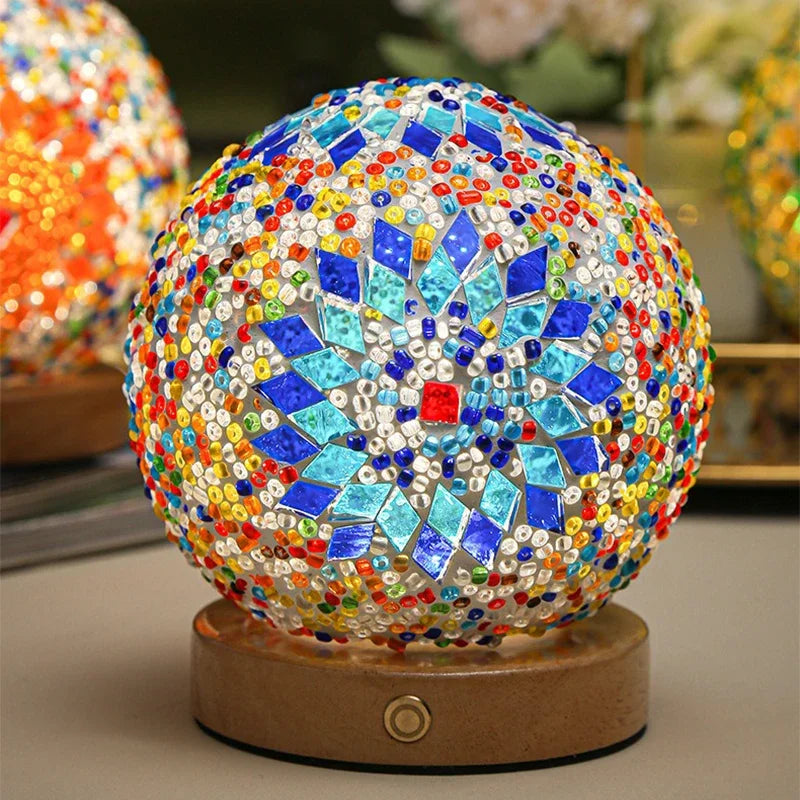 Boho LED Desk Lamp in Bohemian Style – Dimmable, Vintage Look, Perfect for Home or Office