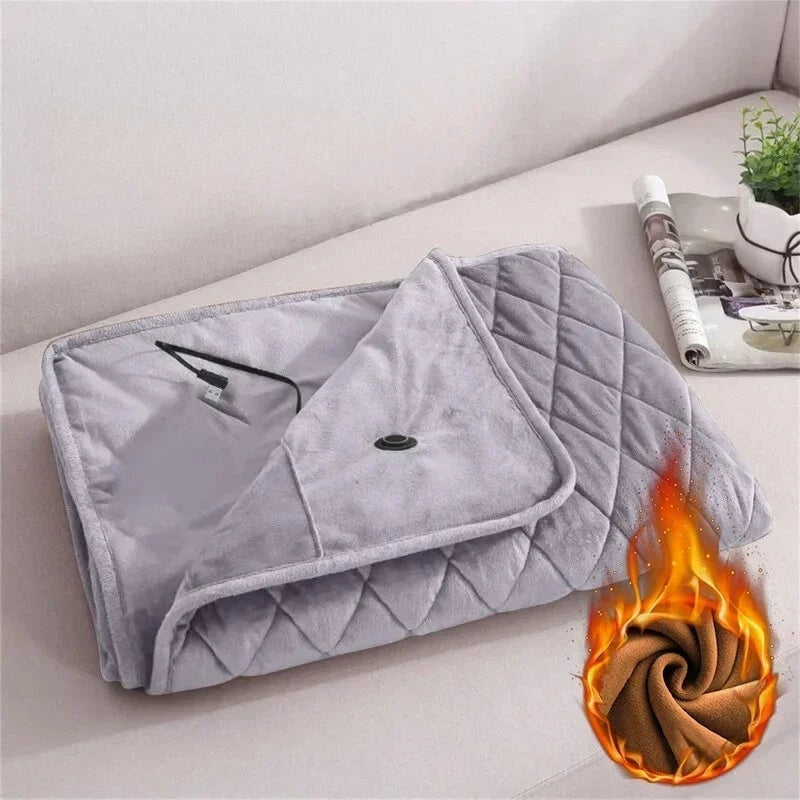 Electric Heating Blanket for Office and Home – Portable, Rechargeable Heating Blanket for Warmth and Comfort on Cold Days