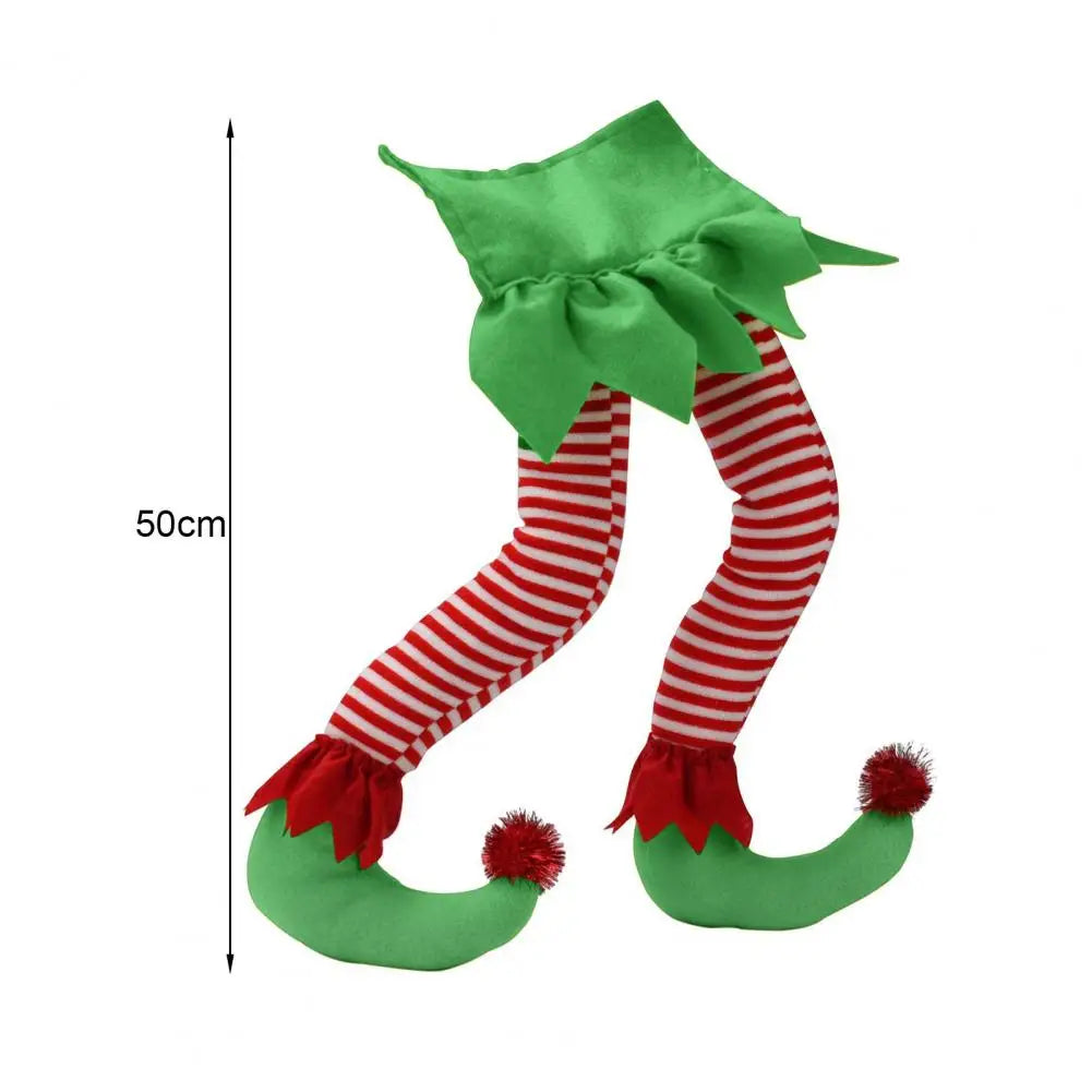 Funny Elf Legs Christmas Decoration – Fabric Legs for the Christmas Tree, Elf Leg Decor for Festive Tree Decoration and Humorous Christmas Atmosphere