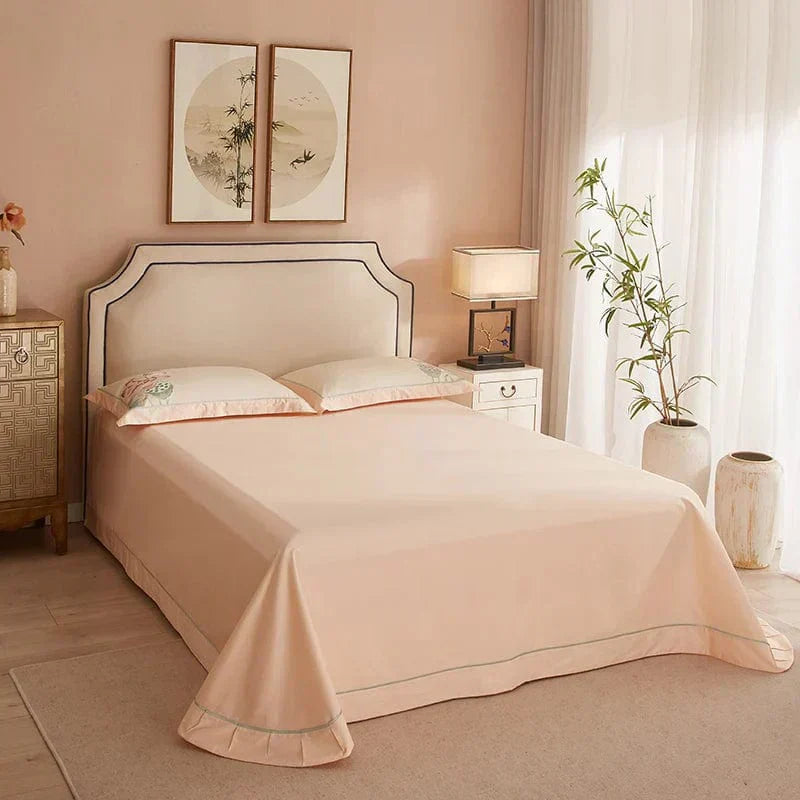 Elegant Duvet Cover Set Made of Fine Egyptian Cotton in Soft Pink for Luxurious Sleep Comfort