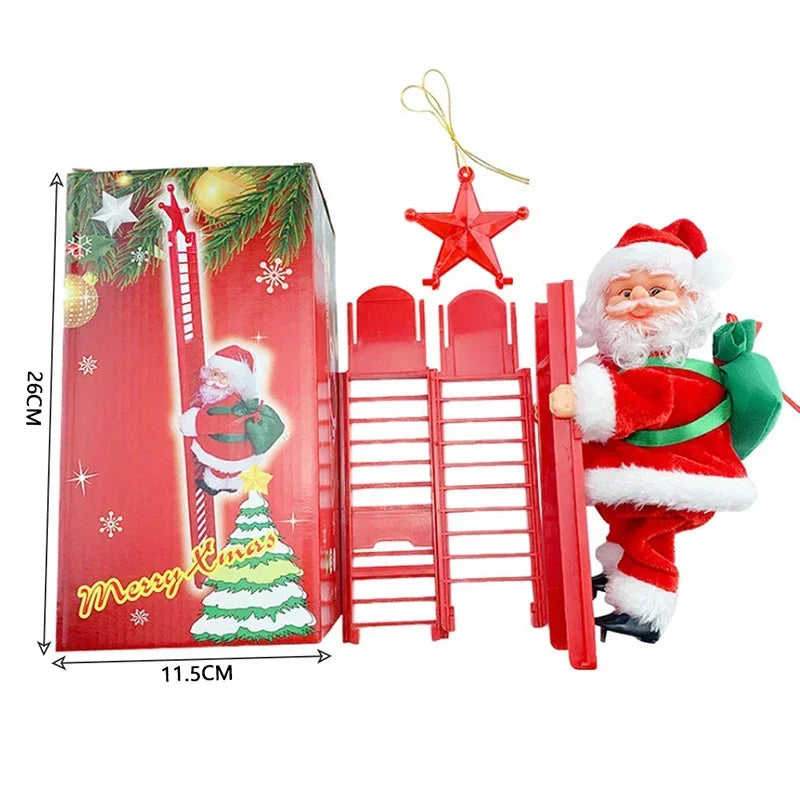 Santa Claus on Ladder – Funny Climbing Christmas Decoration for Home